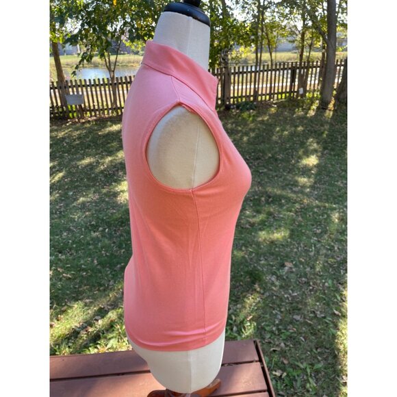 DiFini Knitwear Sleeveless Polo Top 34 Pink Cotton Blend Vintage Hong Kong - Picture 7 of 7